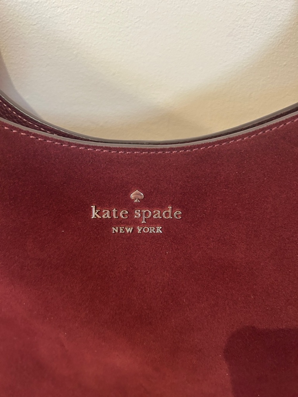 kate spade Suede Hobo Bag in Burgundy - Picture 2 of 3